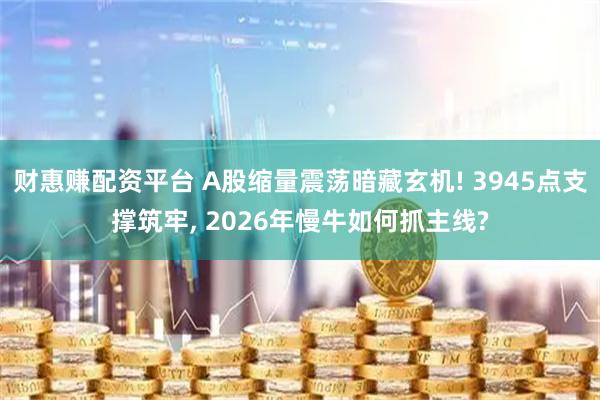 财惠赚配资平台 A股缩量震荡暗藏玄机! 3945点支撑筑牢, 2026年慢牛如何抓主线?
